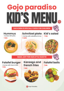 Food Menu for Kids