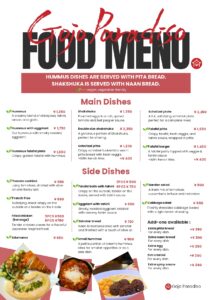 food menu-english